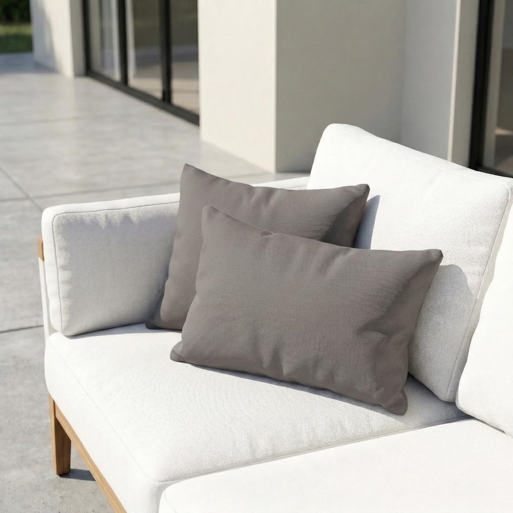 Striped Outdoor Lumbar Cushion Cover, Water Resistant Modern Porch Pillow Case, Invisible Zipper
