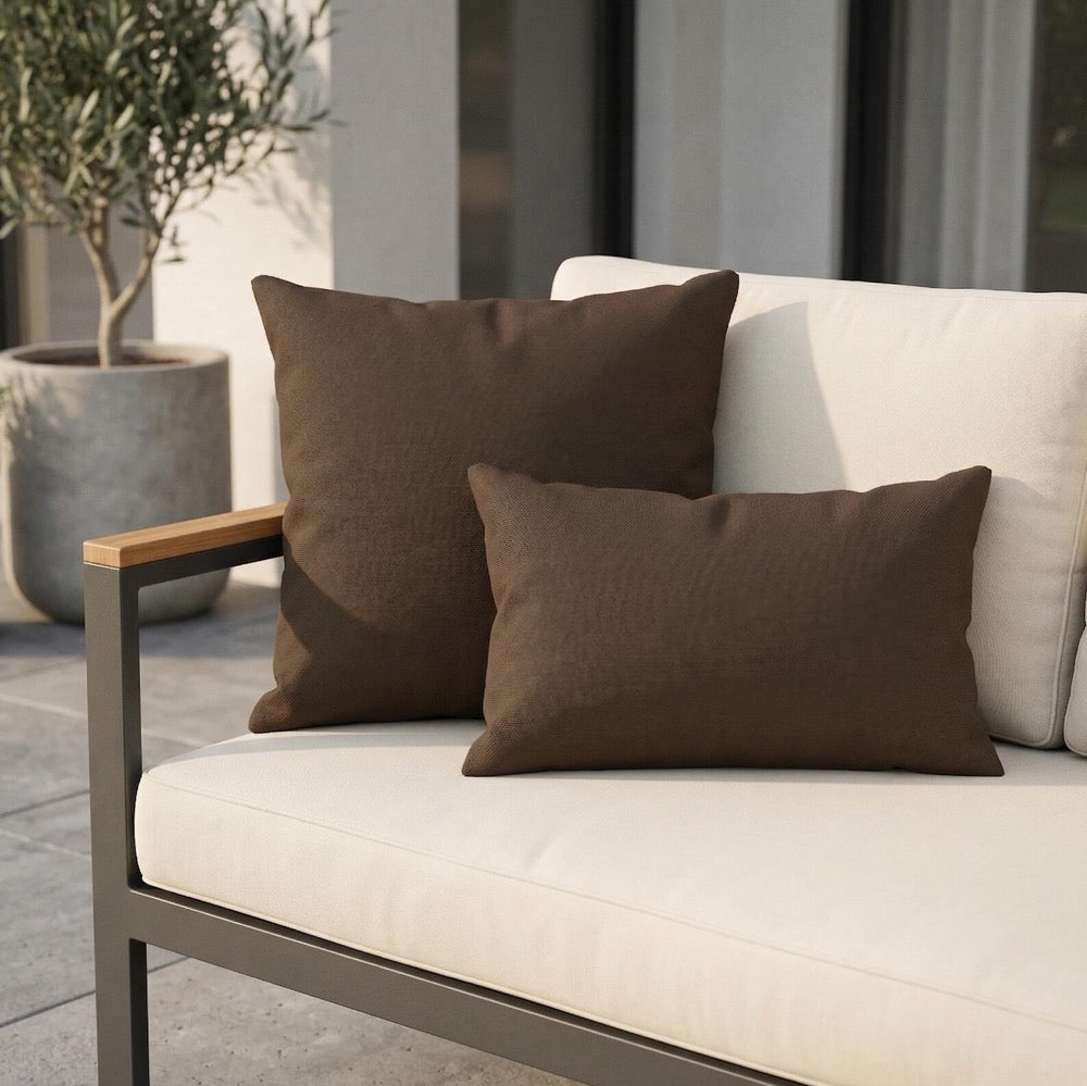 Striped Outdoor Lumbar Cushion Cover, Water Resistant Modern Porch Pillow Case, Invisible Zipper